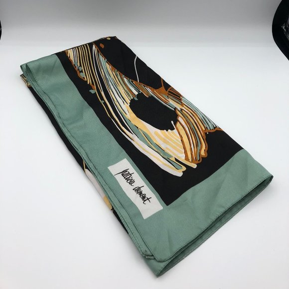 Patricia Dumont Scarf Green, Tan and Mustard. - Picture 1 of 5